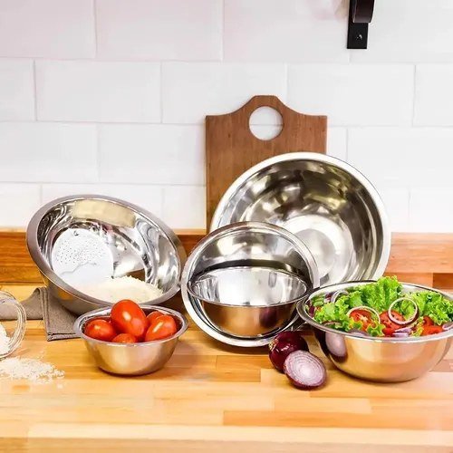 Conjunto de Tigelas Inox 5 Peças com Escorredor de Arroz La Cuisine