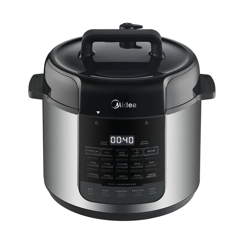 Panela de Pressão Elétrica 5L NutriPro Inox Midea PP5MS1 220V