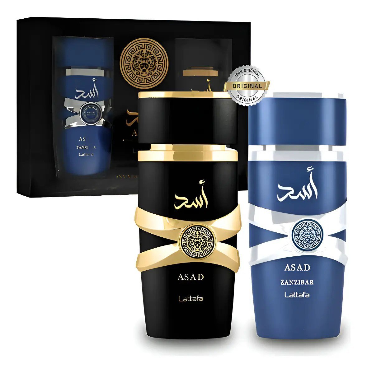 Kit Perfume Lattafa Asad 5th Anniversary Edition Masculino Eau de Parfum 2x100ml